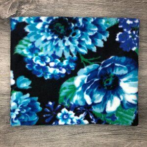 Floral Fleece Neck Warmer: Blue Turquoise Flowers, Ski Scarf